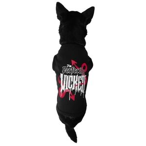 Killstar “I’m Perfectly Wicked” Pet Vest Hoodie – Black Jersey Cotton XXL